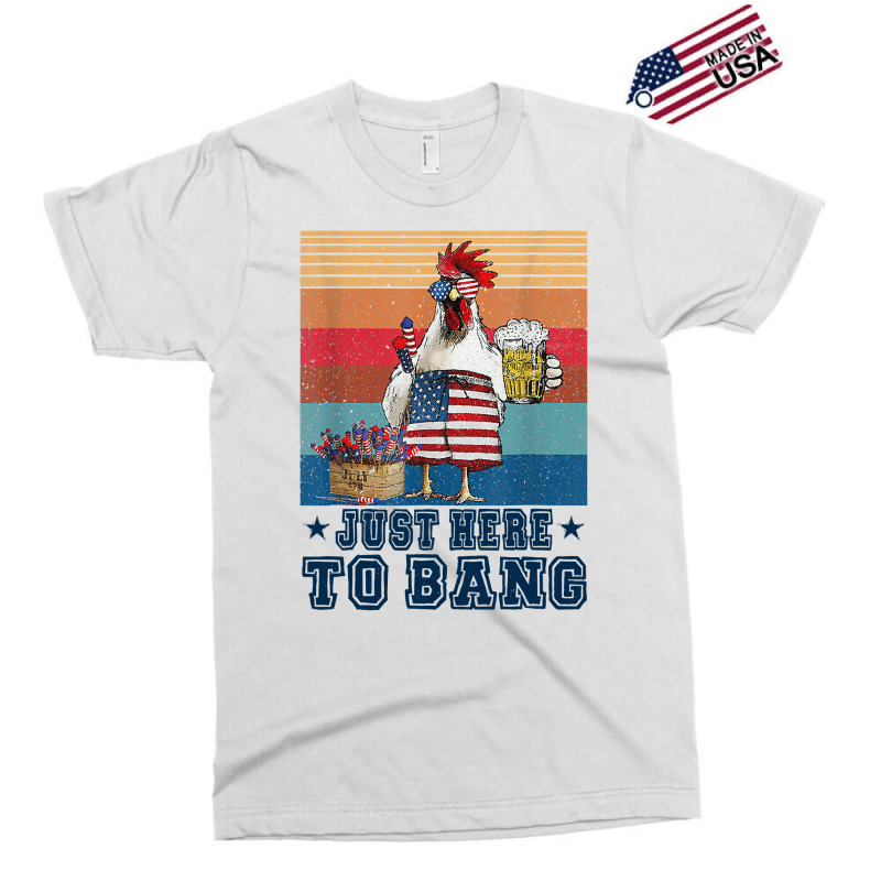 Chicken Funny 4th Of July Just Here To Bang Usa Flag Chicken Beer 16 H Exclusive T-shirt | Artistshot