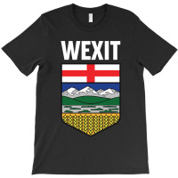 Wexit Alberta With Coat Of Arm Shield Canada Separation Movement Black T-shirt | Artistshot