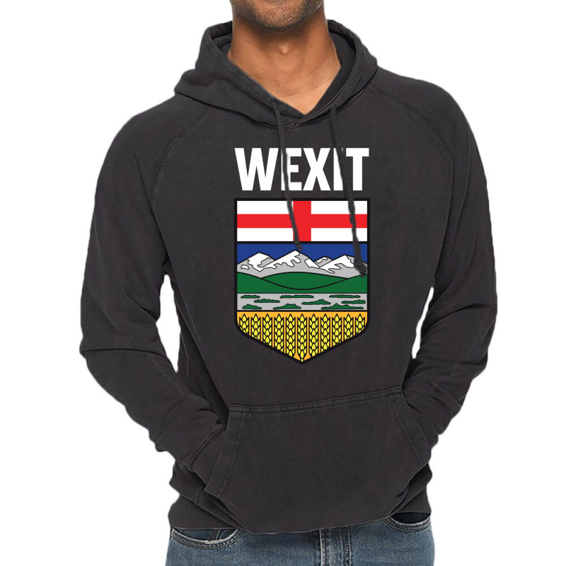 Wexit Alberta With Coat Of Arm Shield Canada Separation Movement Black Vintage Hoodie by cm-arts | Artistshot