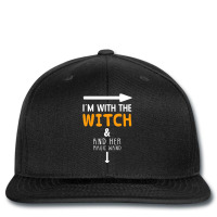 I??m With The Witch Couples Costume For Halloween Printed Hat | Artistshot