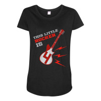 Kids 4th Birthday Girls Guitar Rock Music 4 Year Old Maternity Scoop Neck T-shirt | Artistshot