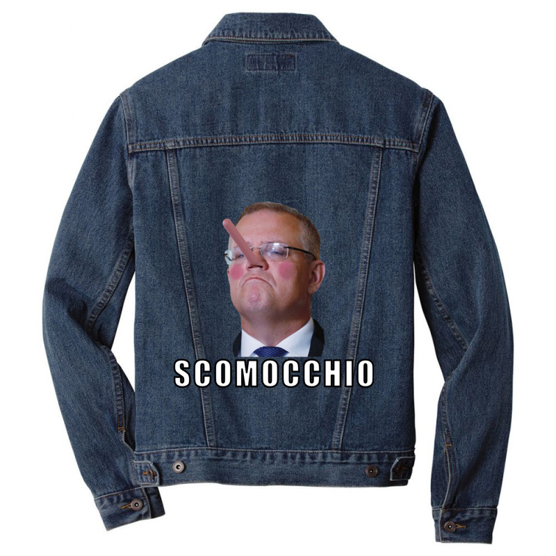 Scott Morrison Scomocchio Funny Trending Politician Face Men Denim Jacket by cm-arts | Artistshot