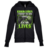 Extra Lives Video Game Controller Retro Gamer Boys Youth Zipper Hoodie | Artistshot