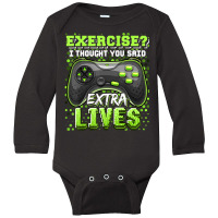 Extra Lives Video Game Controller Retro Gamer Boys Long Sleeve Baby Bodysuit | Artistshot