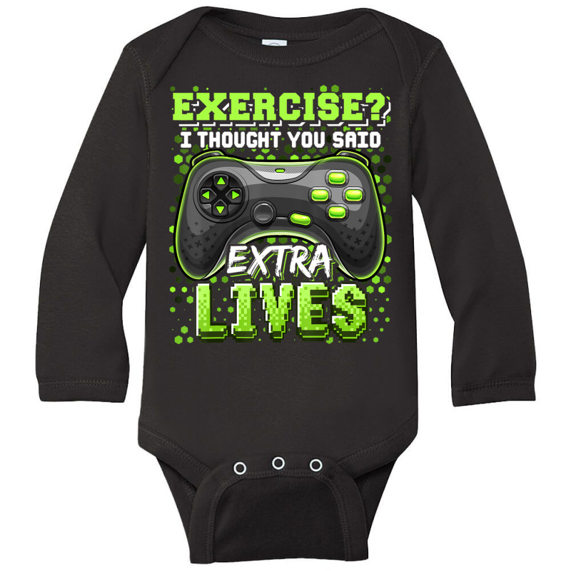 Extra Lives Video Game Controller Retro Gamer Boys Long Sleeve Baby Bodysuit by cm-arts | Artistshot