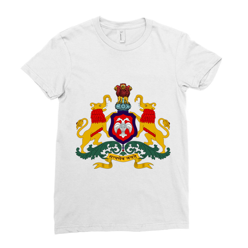 Karnataka Coat Of Arms, India Ladies Fitted T-Shirt by RILEYALLEN | Artistshot