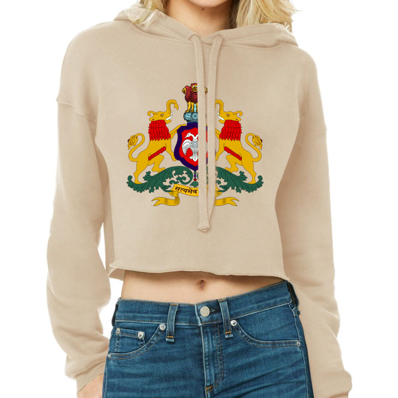 Karnataka Coat Of Arms, India Cropped Hoodie by RILEYALLEN | Artistshot