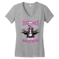 Brooms Are For Amateurs Biker   Funny Halloween Costume Tank Top Women's V-neck T-shirt | Artistshot