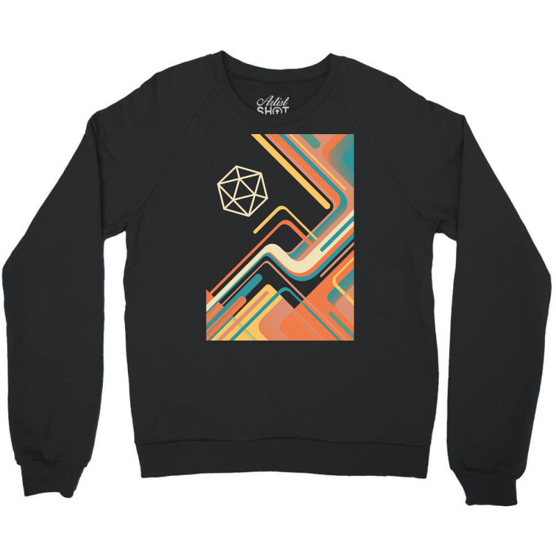 Vintage Colors 80s Polyhedral D20 Dice Crewneck Sweatshirt by Kosdapen517 | Artistshot