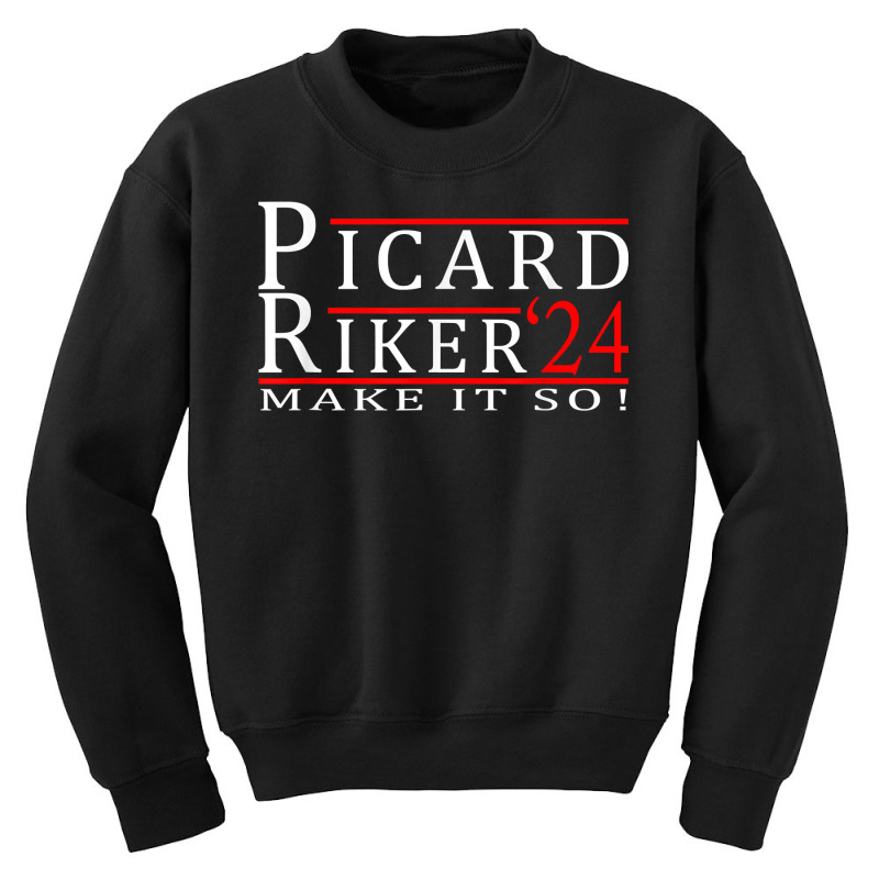 Picard Riker 2024 Make It So T Shirt Youth Sweatshirt by cm-arts | Artistshot