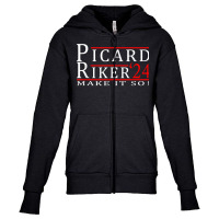 Picard Riker 2024 Make It So T Shirt Youth Zipper Hoodie | Artistshot