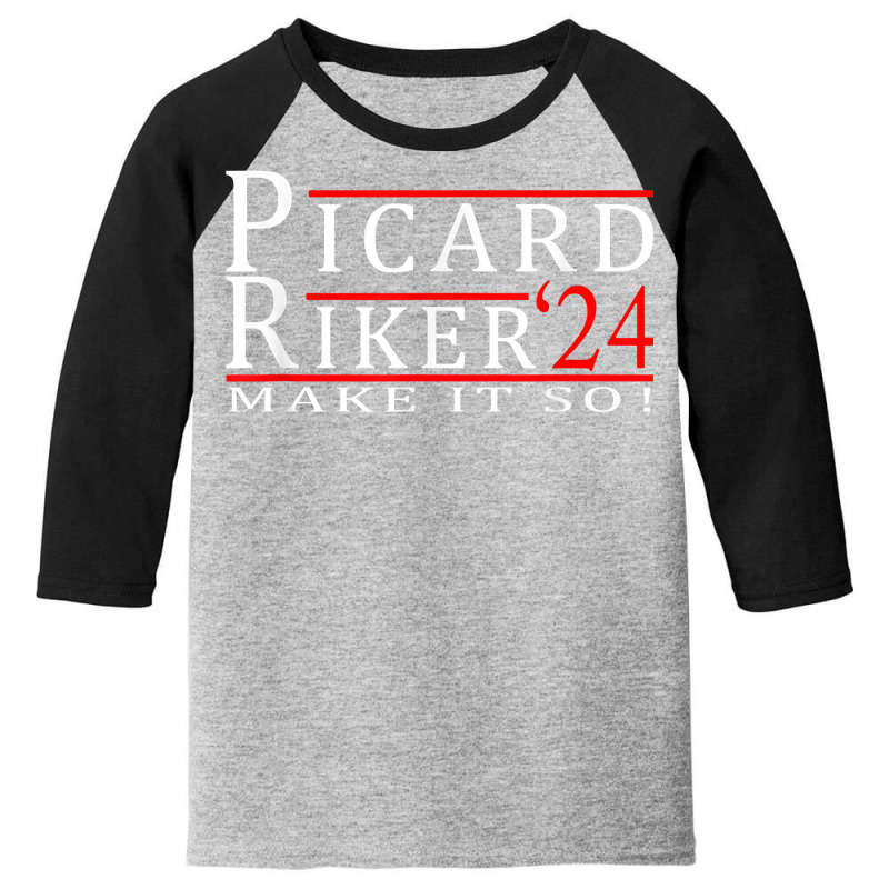 Picard Riker 2024 Make It So T Shirt Youth 3/4 Sleeve by cm-arts | Artistshot