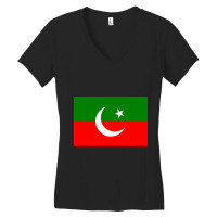 Imran Khan Pti Flag Glossy S Women's V-neck T-shirt | Artistshot