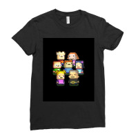 Graphic Kindergarten Game Characters Art Png Ladies Fitted T-shirt | Artistshot