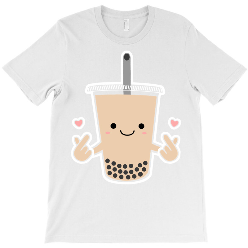 Cute Boba K Pop Bubble Milk Tea Korean Finger Heart Kpop Pullover Hood T-shirt | Artistshot