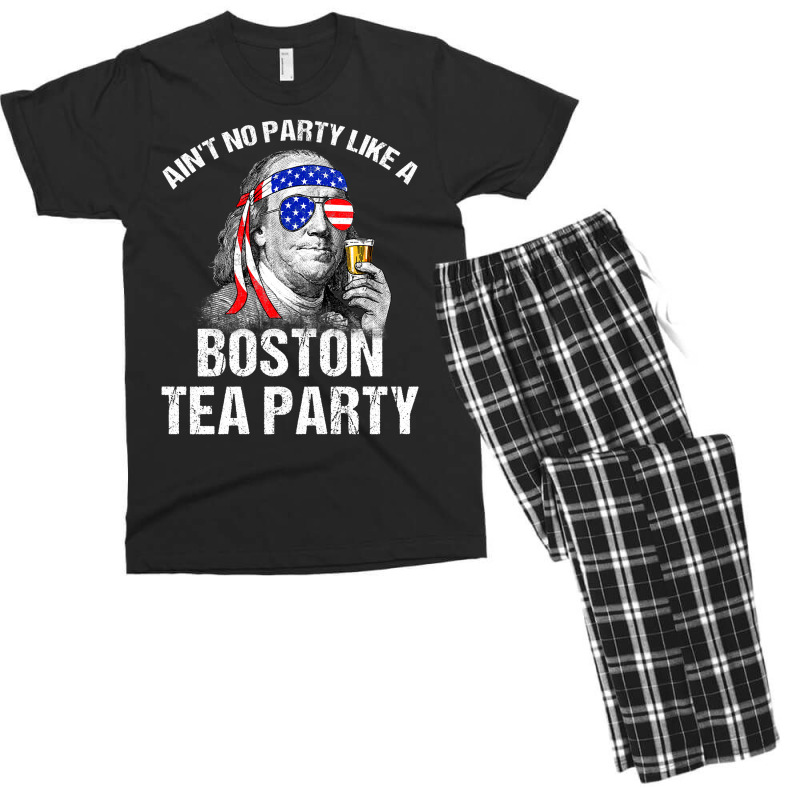 Aint No Party Like A Boston Tea Party Funny Ben Franklin Men's T-shirt Pajama Set | Artistshot