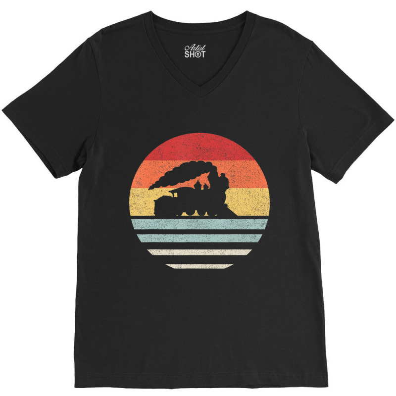 Retro Train Trains Lover Steam Train Vintage V-neck Tee | Artistshot