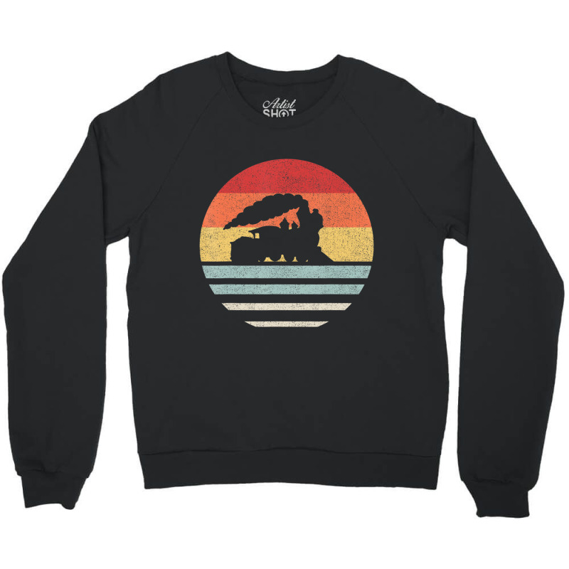 Retro Train Trains Lover Steam Train Vintage Crewneck Sweatshirt | Artistshot