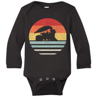 Retro Train Trains Lover Steam Train Vintage Long Sleeve Baby Bodysuit | Artistshot