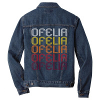 Ofelia Retro Wordmark Pattern Vintage Style Men Denim Jacket | Artistshot