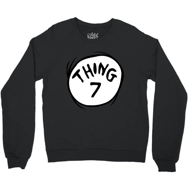 Dr. Seuss Thing 7 Emblem Red Crewneck Sweatshirt | Artistshot