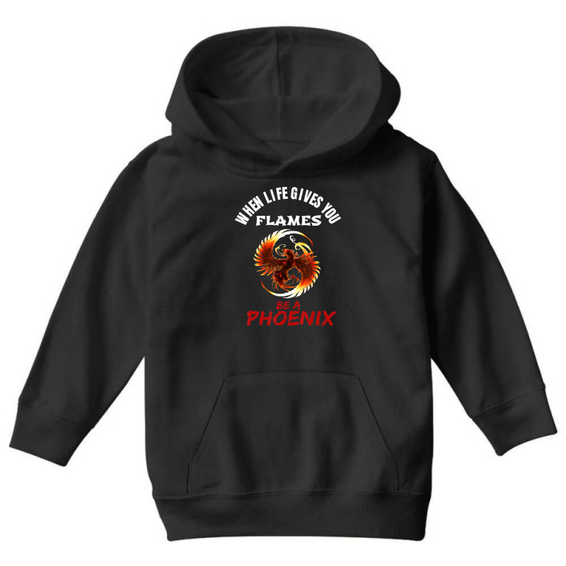 Rising Phoenix Flames Fire Bird Mythical Rebirth Lover Youth Hoodie by Adcock Salmon | Artistshot