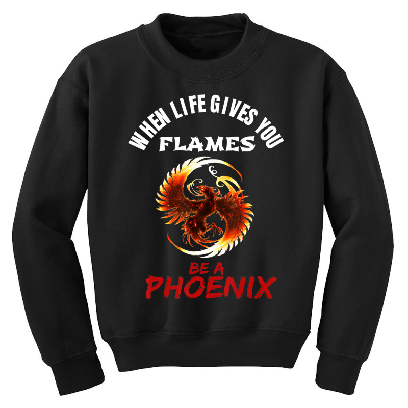 Rising Phoenix Flames Fire Bird Mythical Rebirth Lover Youth Sweatshirt by Adcock Salmon | Artistshot