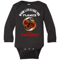 Rising Phoenix Flames Fire Bird Mythical Rebirth Lover Long Sleeve Baby Bodysuit | Artistshot