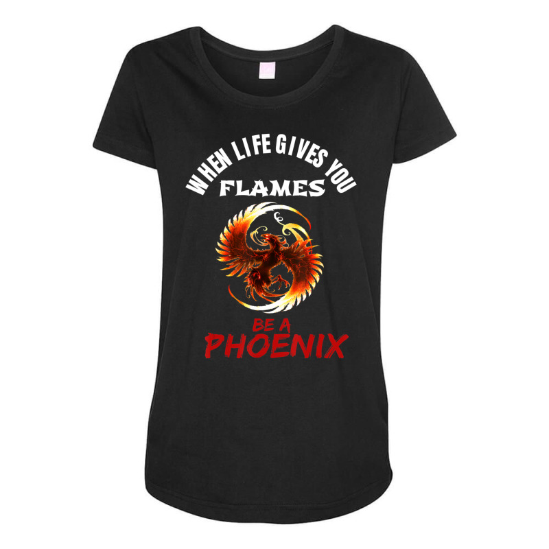 Rising Phoenix Flames Fire Bird Mythical Rebirth Lover Maternity Scoop Neck T-shirt by Adcock Salmon | Artistshot