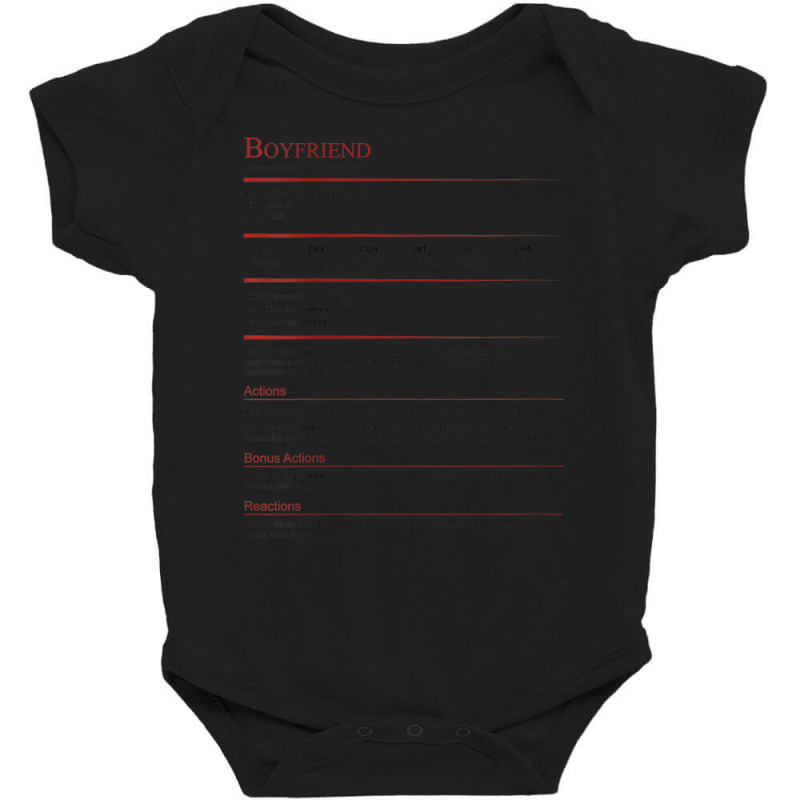 Dungeons And Rpg Dragons Boyfriend Stat Block Baby Bodysuit by hotoancuong | Artistshot