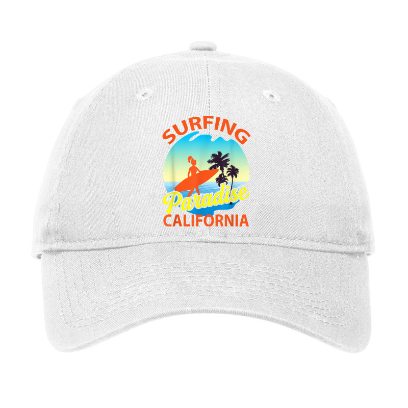 Surfing Paradise California Surfing T Shirt Adjustable Cap by cm-arts | Artistshot