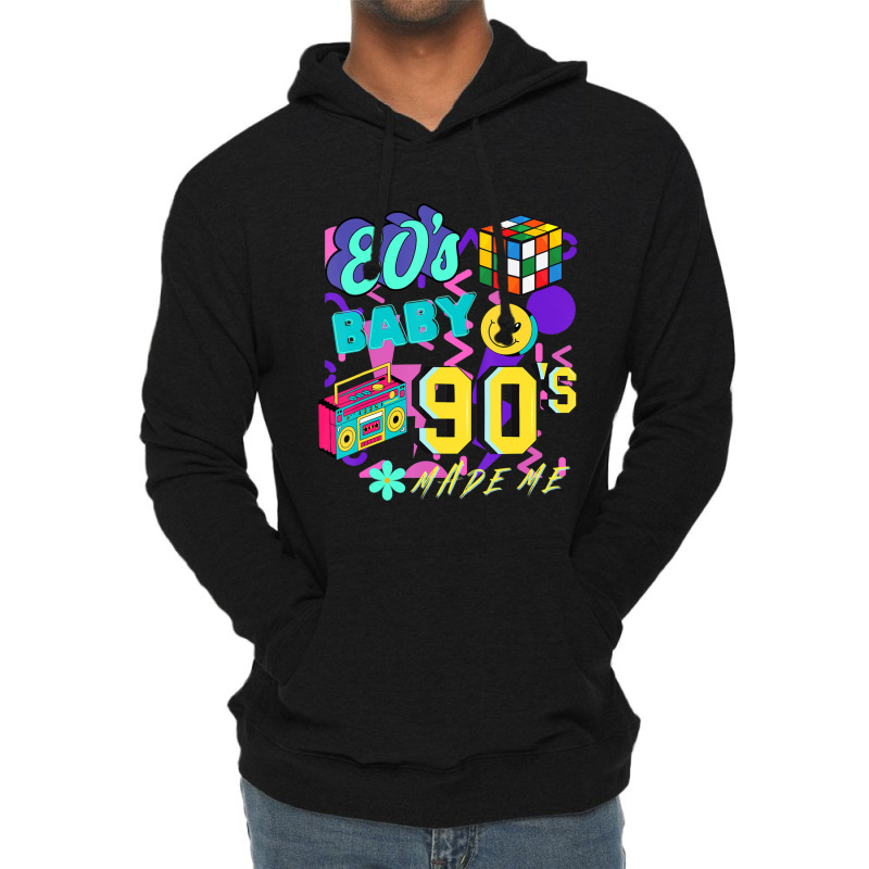 Retro 80's Baby 90's Made Me Vintage Lightweight Hoodie by cm-arts | Artistshot