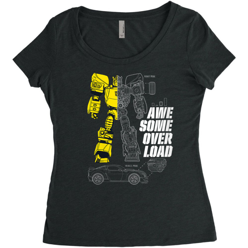 Transformers Bumblebee Awesome Overload Split V-neck Women's Triblend Scoop T-shirt by ngodieutrinh | Artistshot