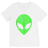 Green Alien Head Distressed Vintage Storm Area 51 Tank Top V-neck Tee | Artistshot