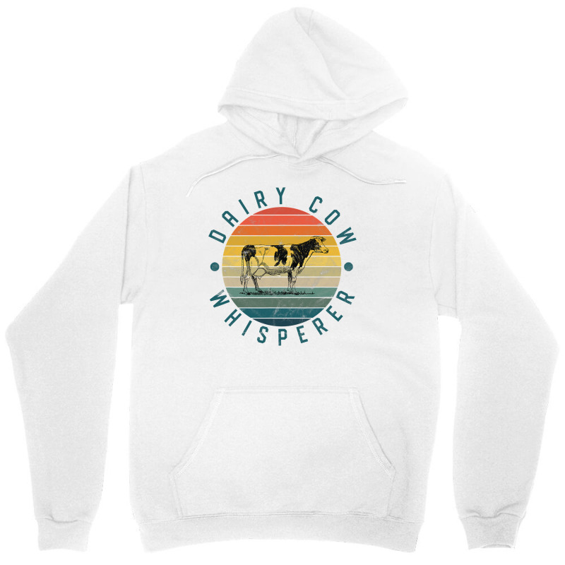 Cow Whisperer Funny Vintage Sunset Retro Style Dairy Farm 8 Cattle Unisex Hoodie | Artistshot