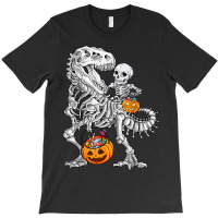 Skeleton Dinosaur T Rex Boys Halloween Mummy Funny Pumpkin T-shirt | Artistshot