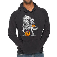 Skeleton Dinosaur T Rex Boys Halloween Mummy Funny Pumpkin Vintage Hoodie | Artistshot