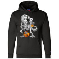 Skeleton Dinosaur T Rex Boys Halloween Mummy Funny Pumpkin Champion Hoodie | Artistshot