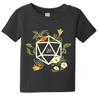 White Polyhedral D20 Dice Plants Flowers And Succulents Baby Tee | Artistshot