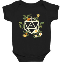 White Polyhedral D20 Dice Plants Flowers And Succulents Baby Bodysuit | Artistshot