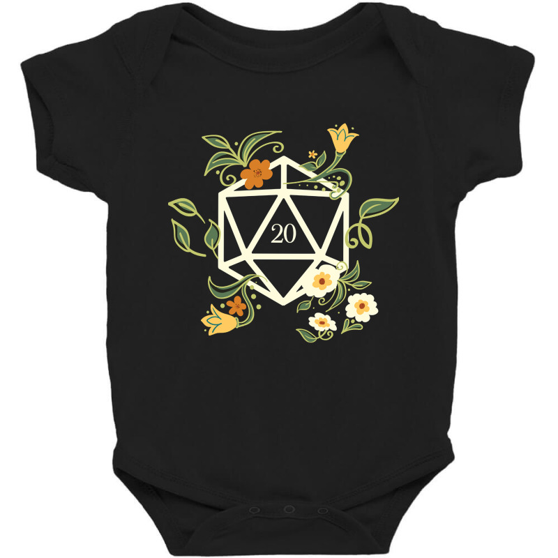 White Polyhedral D20 Dice Plants Flowers And Succulents Baby Bodysuit by Kosdapen517 | Artistshot