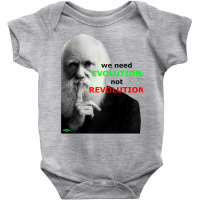 Darwin  Evolution Not Revolution Peace Anti War T Shirt Baby Bodysuit | Artistshot