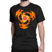 Fantasy Larp W20 Dice Fire Dragon Tabletop Role Play Game Classic T-shirt | Artistshot