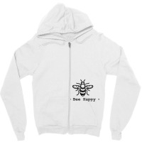 Bee Tees Bee Happy Tee Zipper Hoodie | Artistshot