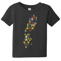 Sweden Map Stylized Map Of Sverige, Swedish Symbol Baby Tee | Artistshot