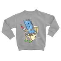 Funny Using Smart Phone On The Toilet Cell Mobile Phone T Shirt Toddler Sweatshirt | Artistshot