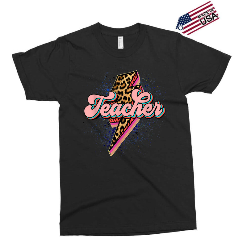 Back To School Teacher Leopard Lightning Bolt Motivational Exclusive T-shirt by Posh | Artistshot