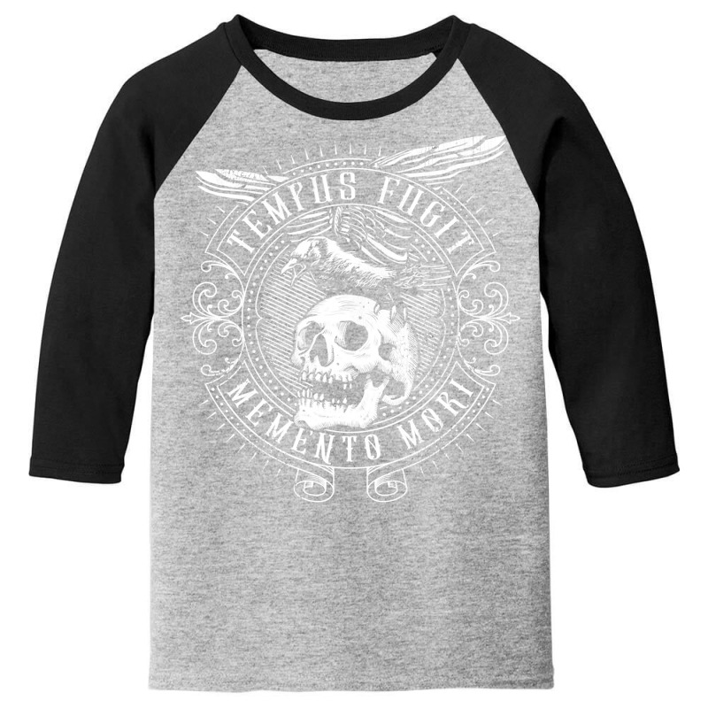 Tempus Fugit Memento Mori Latin Phrase Long Sleeve T Shirt Youth 3/4 Sleeve | Artistshot