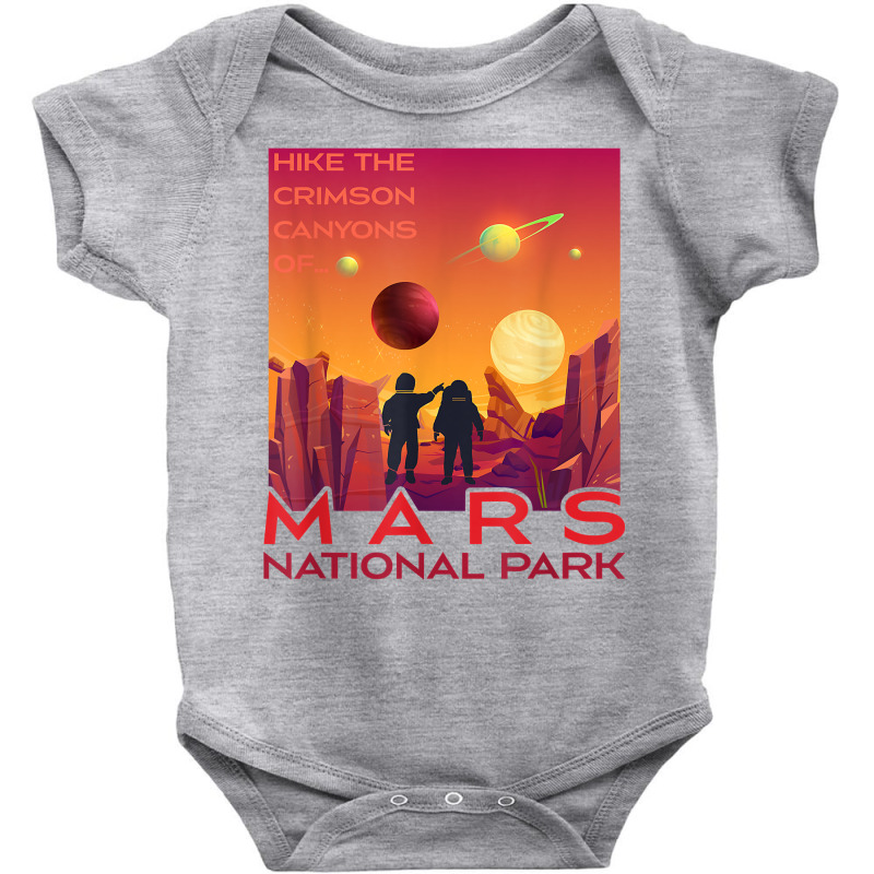 Mars National Park Vintage Sci Fi Martian Exploration Space T Shirt Baby Bodysuit by cm-arts | Artistshot