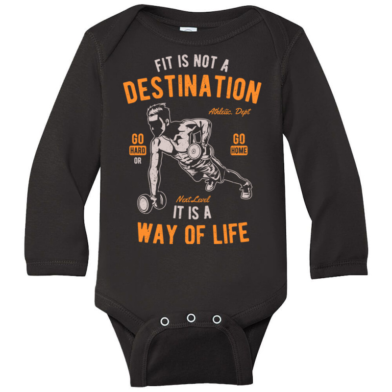 Fitness Gym   Fit Way Of Life, Work Out , Push Ups Long Sleeve Baby Bodysuit by wempyar | Artistshot